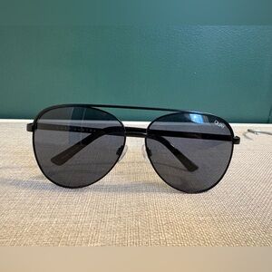 Quay Australia Dark Gray Aviator Sunglasses